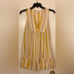 Lemlem V Neck Stripe Mini Dress Size Medium